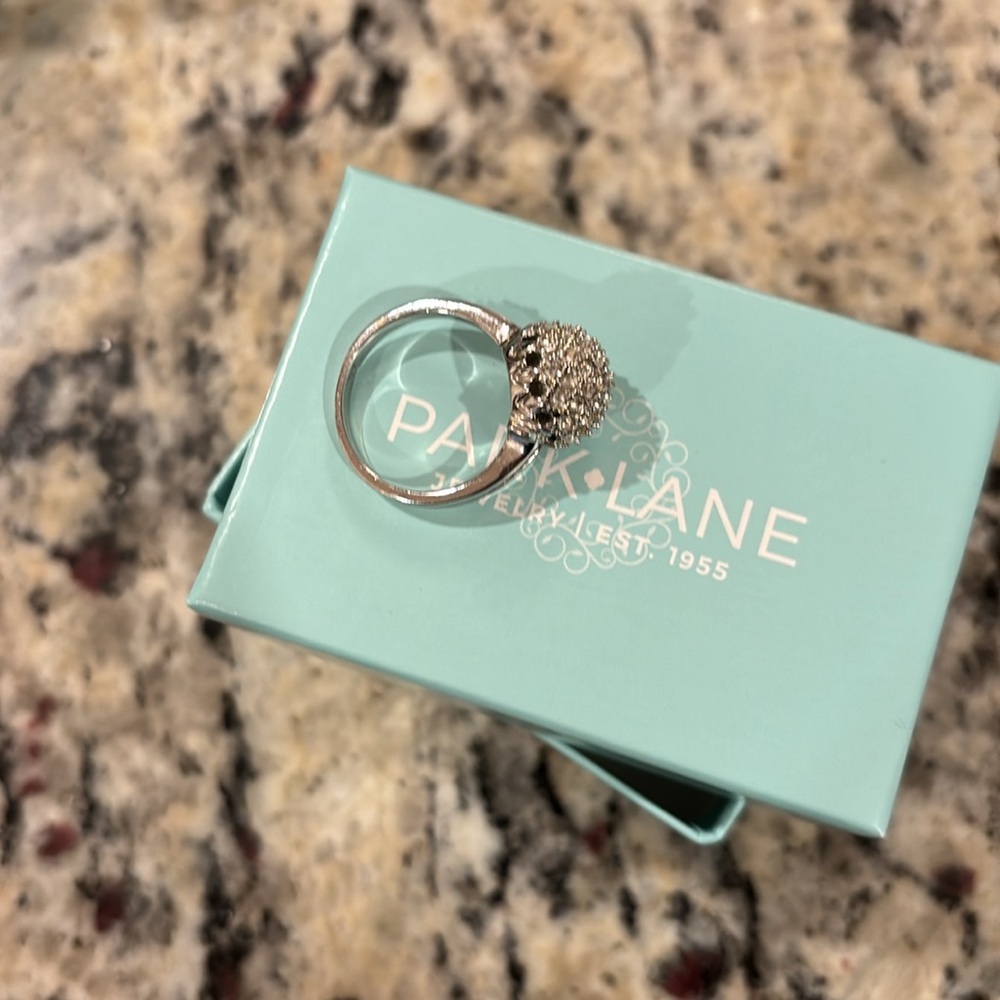 Park Lane Retired Silvertone  CZ sphere ring size 6 - Picture 6 of 7